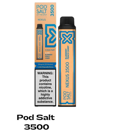 Salt Nexus Blueberry Peach Candy 3500 puff disposable vape
pen – 2% nic salt, 1350mAh