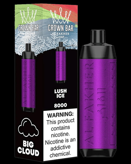 Al Fakher Crown Bar Lush Ice 5000 puff disposable – rechargeable
watermelon menthol 5% nic salt vape