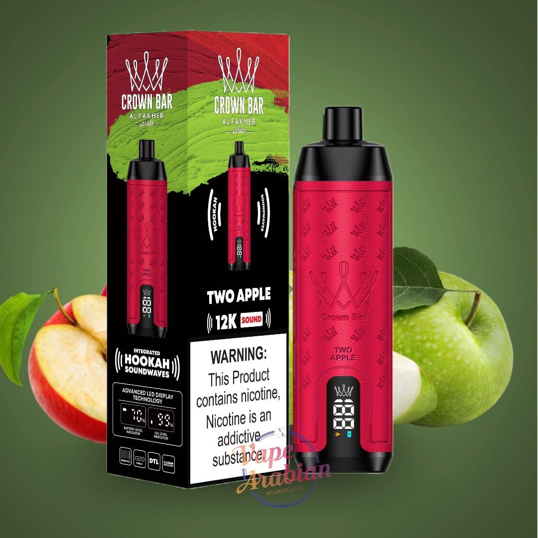 Al Fakher Crown Bar Two Apple (Double Apple) – 5000 Puff Rechargeable Disposable (5% Nic)