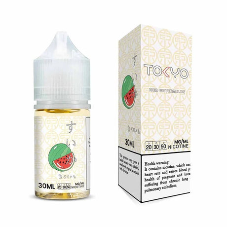 Tokyo Iced Watermelon 50mg Nic Salt – sweet watermelon with
icy menthol high-nicotine e-liquid bottle