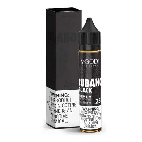 VGOD Cubano Black 0mg 30ml – nicotine-free bold cigar and
custard flavored vape juice