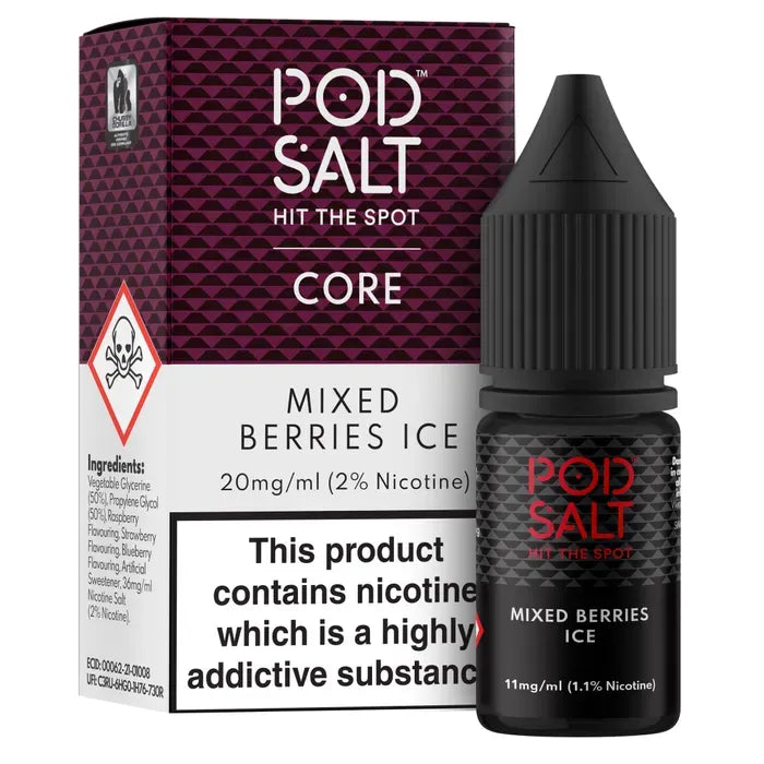  Pod Salt Mixed Berries Ice 20mg Nic Salt – blend of berries with
icy menthol e-liquid