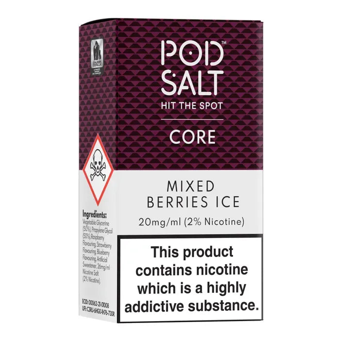  Pod Salt Mixed Berries Ice 20mg Nic Salt – blend of berries with
icy menthol e-liquid