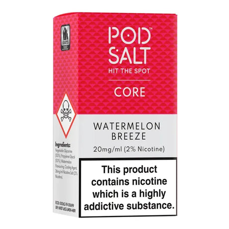 Pod Salt Watermelon Breeze 20mg Nic Salt – sweet watermelon
with a cool breeze flavor e-liquid