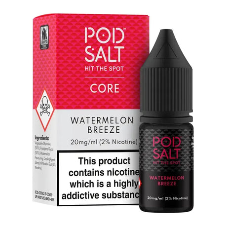 Pod Salt Watermelon Breeze 20mg Nic Salt – sweet watermelon
with a cool breeze flavor e-liquid