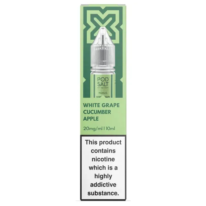 Pod Salt Nexus White Grape Cucumber Apple 20mg – nic salt eliquid with grape, apple, and cucumber flavor