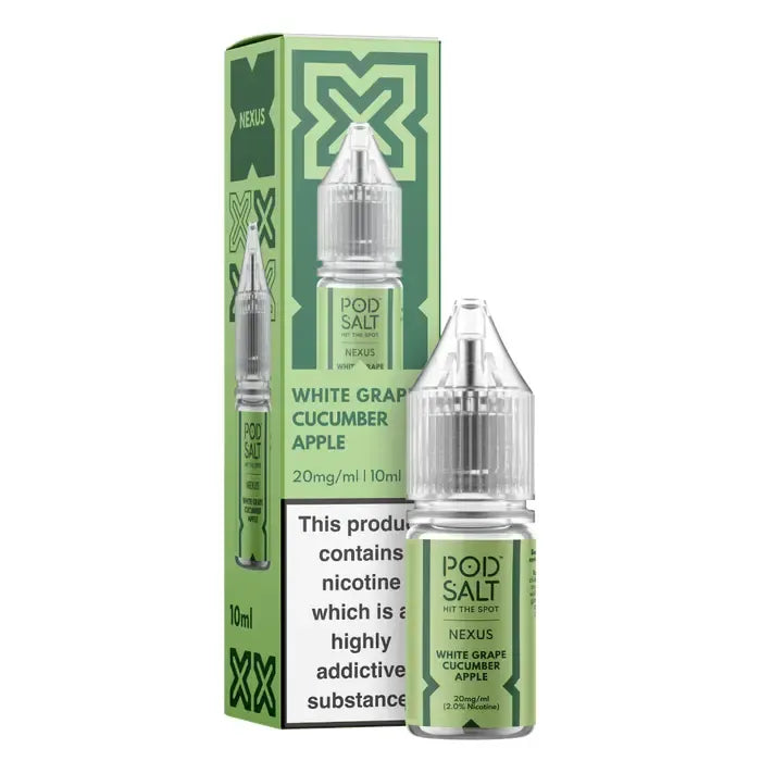 Pod Salt Nexus White Grape Cucumber Apple 20mg – nic salt eliquid with grape, apple, and cucumber flavor